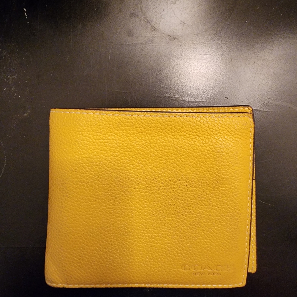 Coach Yellow Leather Card Holder